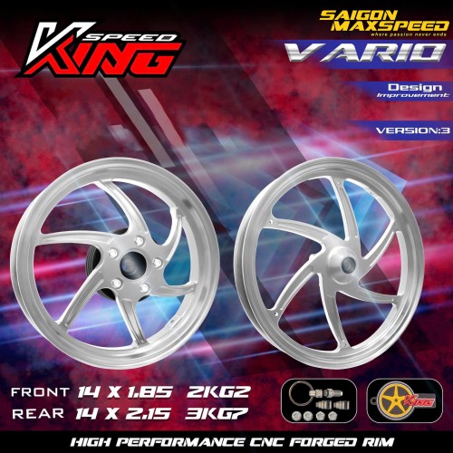 Cặp Mâm Nhôm CNC KINGSPEED Honda Vario / Click V.3 (chính hãng) Cặp Mâm Nhôm CNC KINGSPEED Honda Vario / Click V.3 (chính hãng)