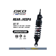 Phuộc Sau OKD 350mm Vespa LX / S (chính hãng)